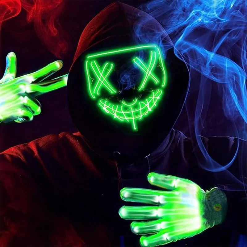 Led Mask Halloween Carnival Christmas Masquerade Party Night Club Luminous Movie Theme Mask the Purge Glowing Cosplay Mask