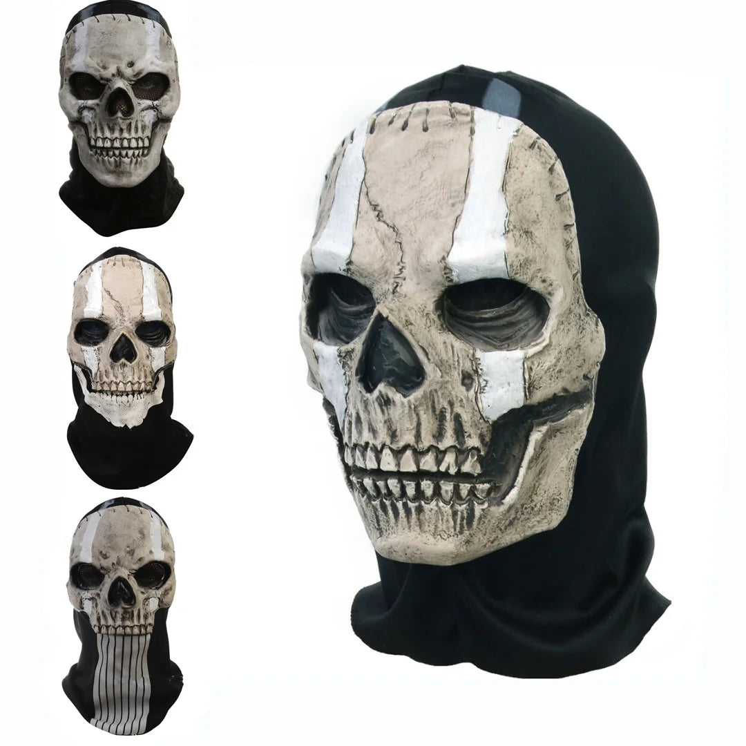 Unisex Halloween Horror Ghost Skull Mask Call of Duty MW2 Latex Headgear Helmet Cosplay Perform Party Masquerade Prop Cosplay