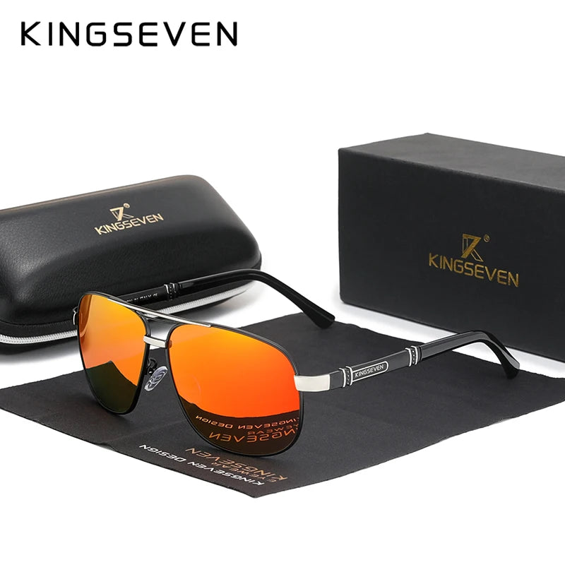 KINGSEVEN 2023 NEW Fashion Men'S Sunglasses Polarized UV400 Protection Driving Sun Glasses Male Oculos De Sol Eyewear N7621