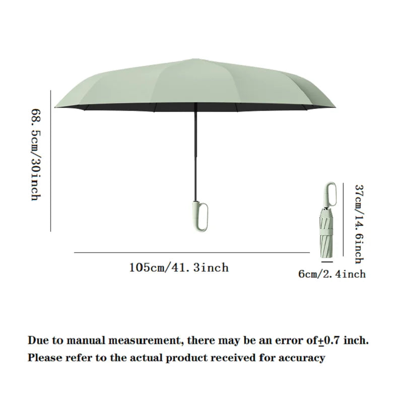 Automatic Umbrella, Creative Ring Buckle Windproof Reinforced Umbrella, Folding Umbrella for Women, Suitable for Outdoor Travel