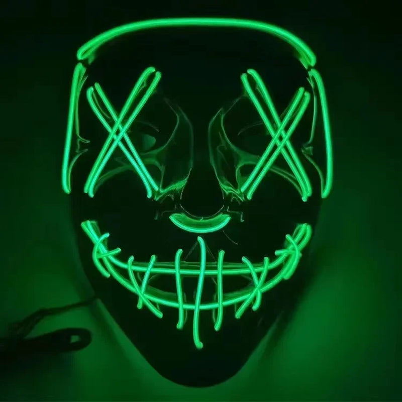 Led Mask Halloween Carnival Christmas Masquerade Party Night Club Luminous Movie Theme Mask the Purge Glowing Cosplay Mask