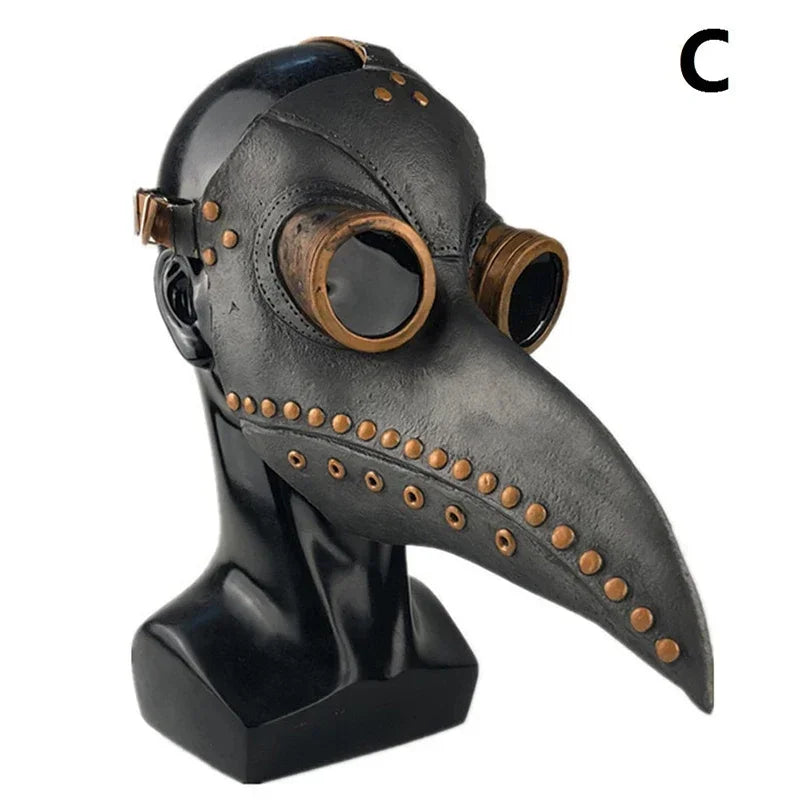 Halloween Plague Doctor Bird Mask Long Nose Beak Cosplay Steampunk Scary Latex Mask Halloween Costume Props Party Favors