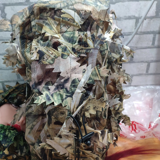 3D Leaf Mask Cap Integrated Camouflage Headgear Mask Ghillie Face Mask Hood Ghillie Camouflage Full Cover Headwear Hunting Parts