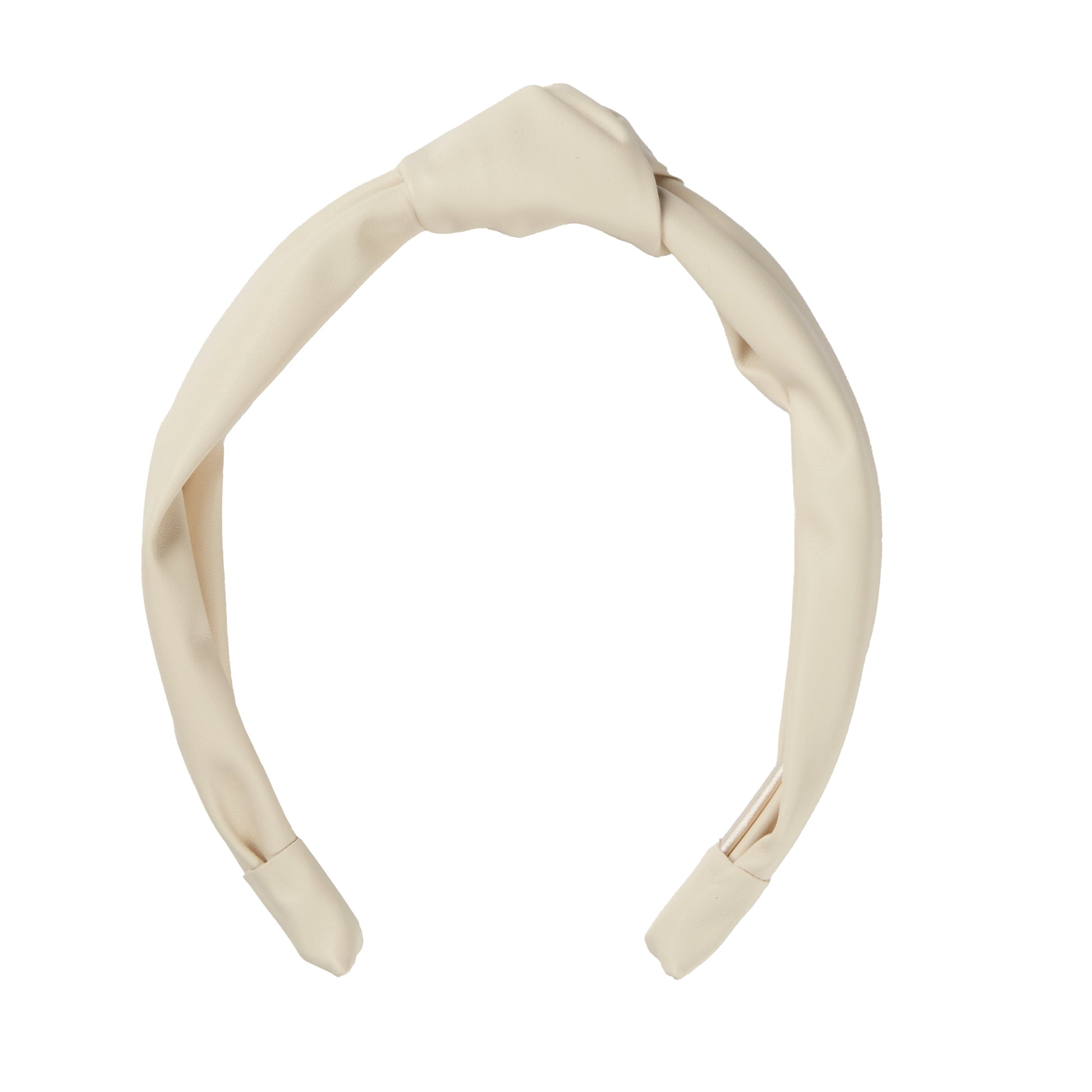 Leather Knotted Headband, Ivory, 1 Count