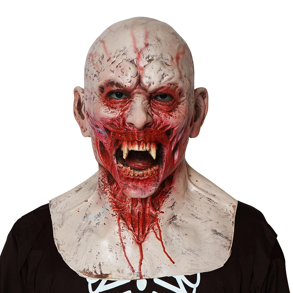 Halloween Mask Men Scary Zombie Mask for Adults Realistic Full Face Latex Mask Carnival Party Costume Props Decorations