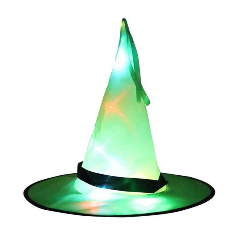 Halloween LED Luminous Witch Hat Glowing Witches Hat for Halloween Party Outdoor Decor Glow in Dark Halloween Props