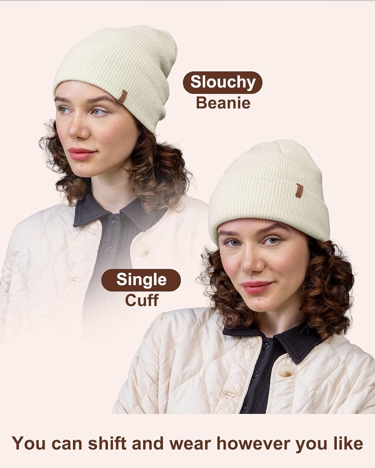 FURTALK Beanie Hats for Women Men Winter Hats Womens Knitted Slouchy Beanies Cuf