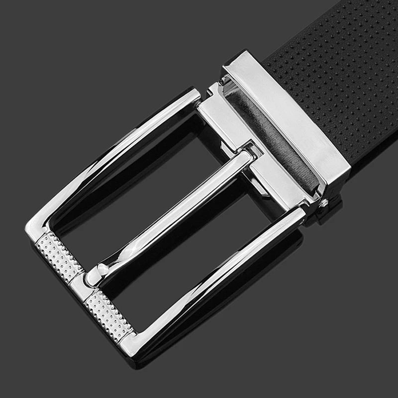 High Quality Pin Bucle White Genuine Leather Waistband Casual Ceinture Homme Fashion Men Belts Classic Designer Waist Strap