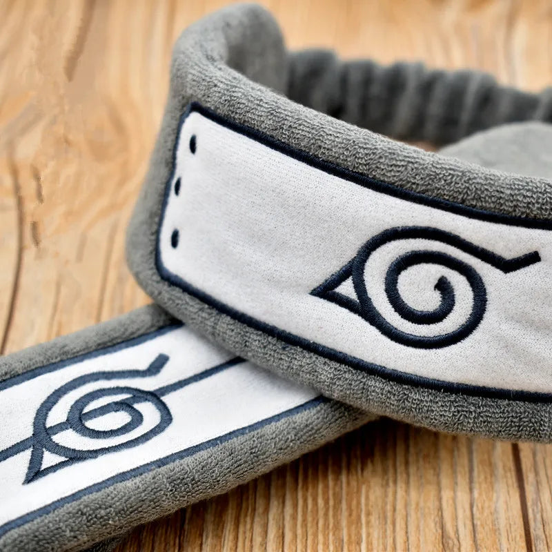 New Anime Hatake Kakashi Konoha Uchiha Ninja Symbol Cosplay Headband Snood Unisex Cotton Hair Band Wristband Armband Props