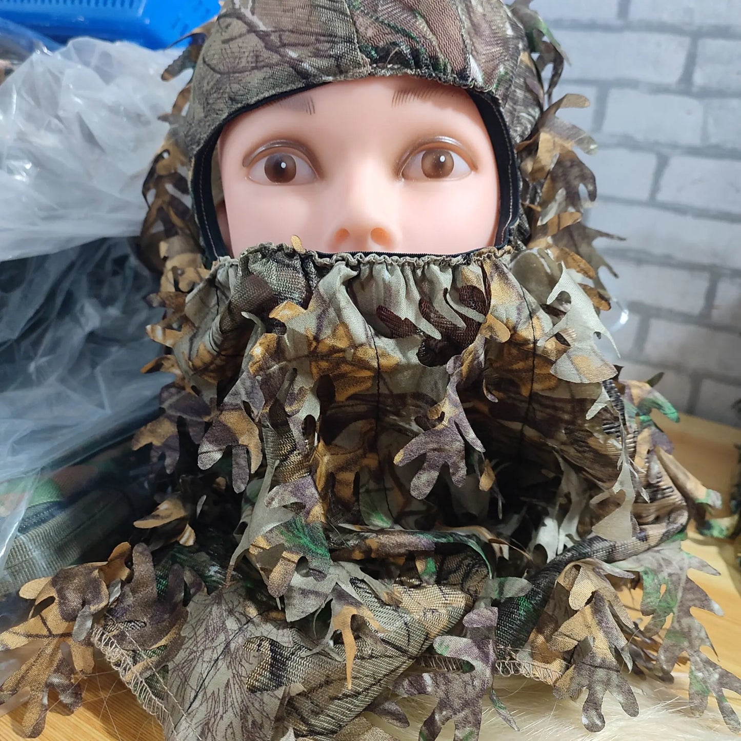 3D Leaf Mask Cap Integrated Camouflage Headgear Mask Ghillie Face Mask Hood Ghillie Camouflage Full Cover Headwear Hunting Parts