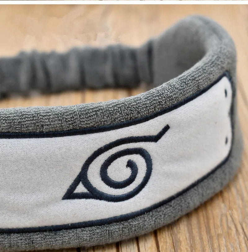 New Anime Hatake Kakashi Konoha Uchiha Ninja Symbol Cosplay Headband Snood Unisex Cotton Hair Band Wristband Armband Props