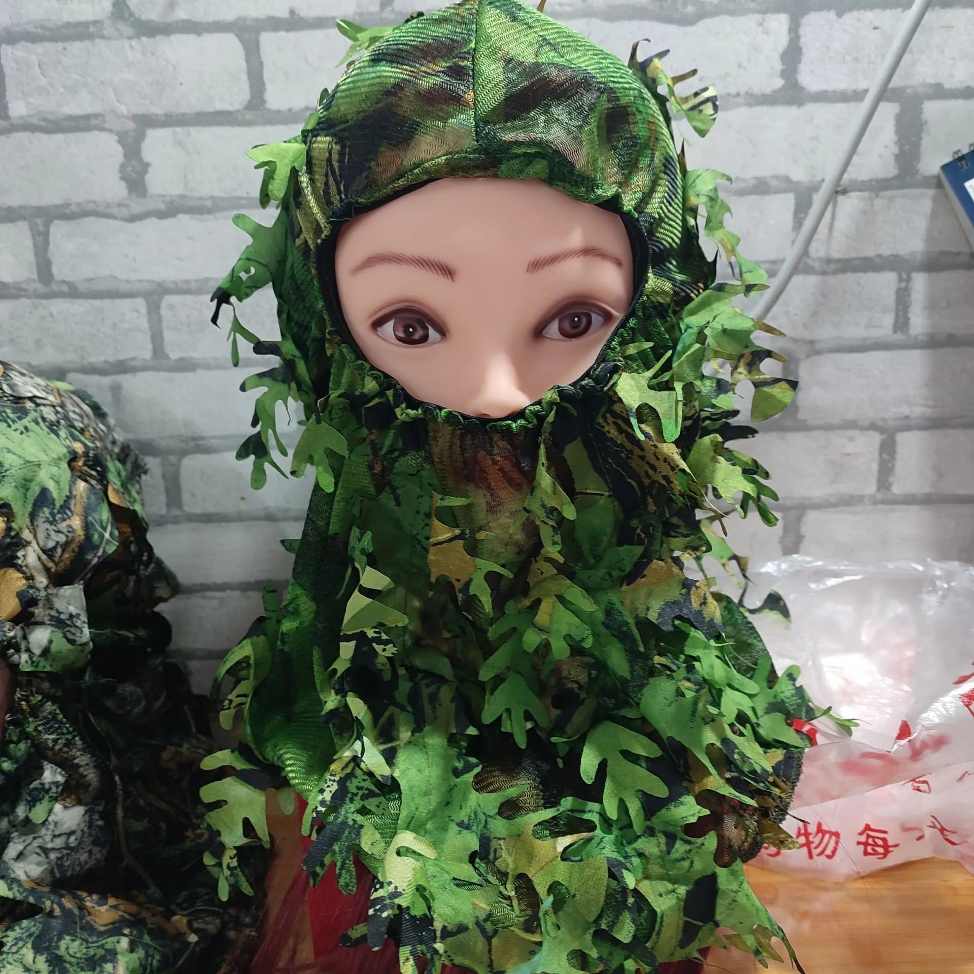 3D Leaf Mask Cap Integrated Camouflage Headgear Mask Ghillie Face Mask Hood Ghillie Camouflage Full Cover Headwear Hunting Parts