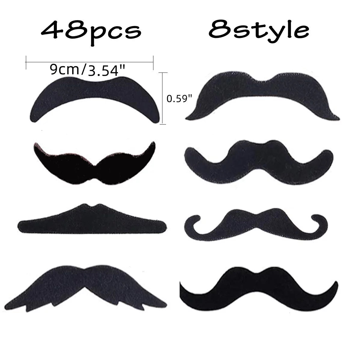 Fake Beard Fake Mustaches Halloween Accessoriesfake Beard Moustache Halloween Party Supplies Halloween Cosplay Fake Mustache Beard 48Pcs