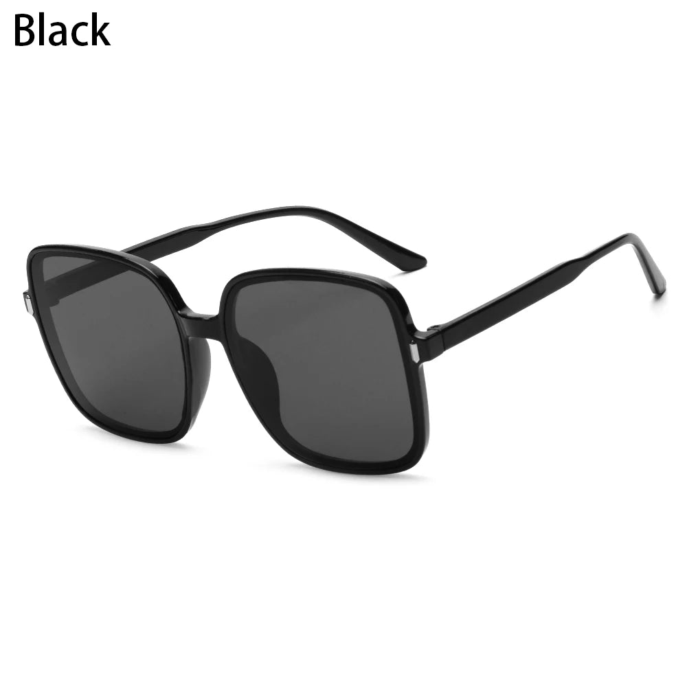 Classic Oversized Sunglasses Vintage Women Big Frame Square Sun Glasses UV400 Driver Goggles Lady Square Sunglasses