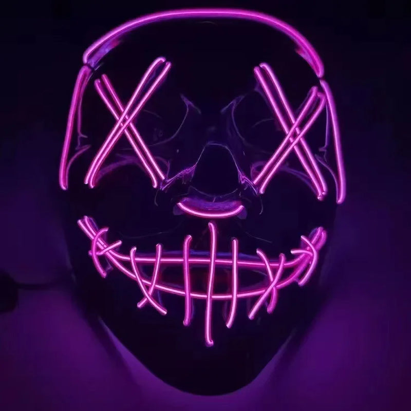 Led Mask Halloween Carnival Christmas Masquerade Party Night Club Luminous Movie Theme Mask the Purge Glowing Cosplay Mask