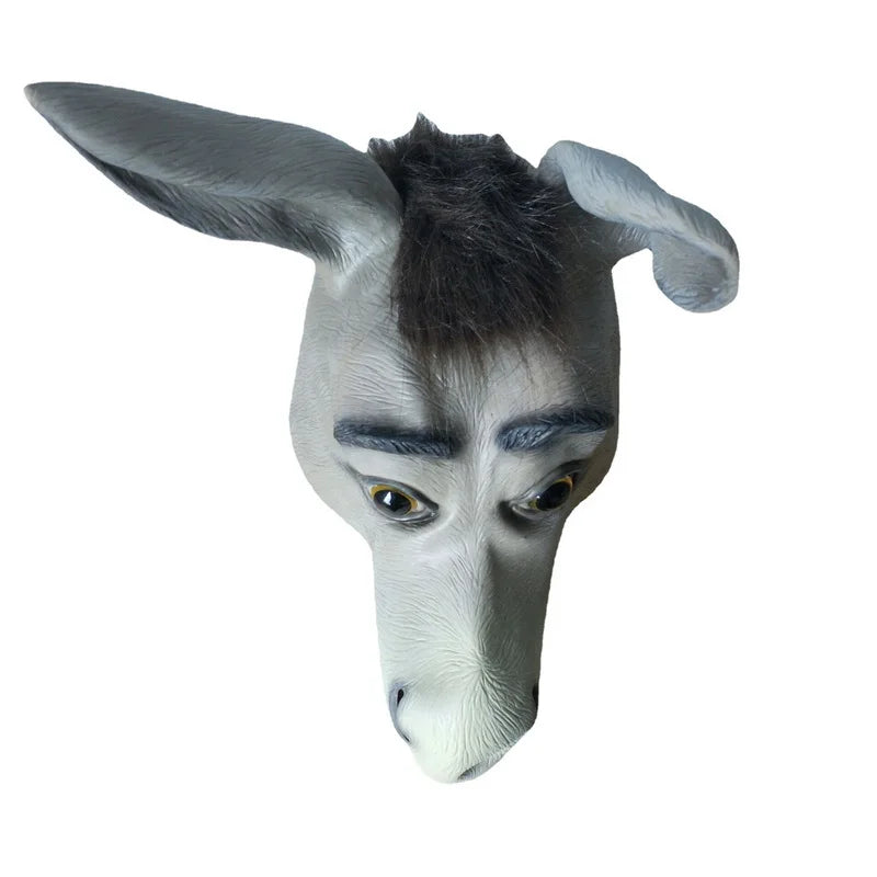 Donkey Mask Loquacious Donkey Dance Mask Halloween Horror Play Funny Horsehead Drama Performance Animal Hood