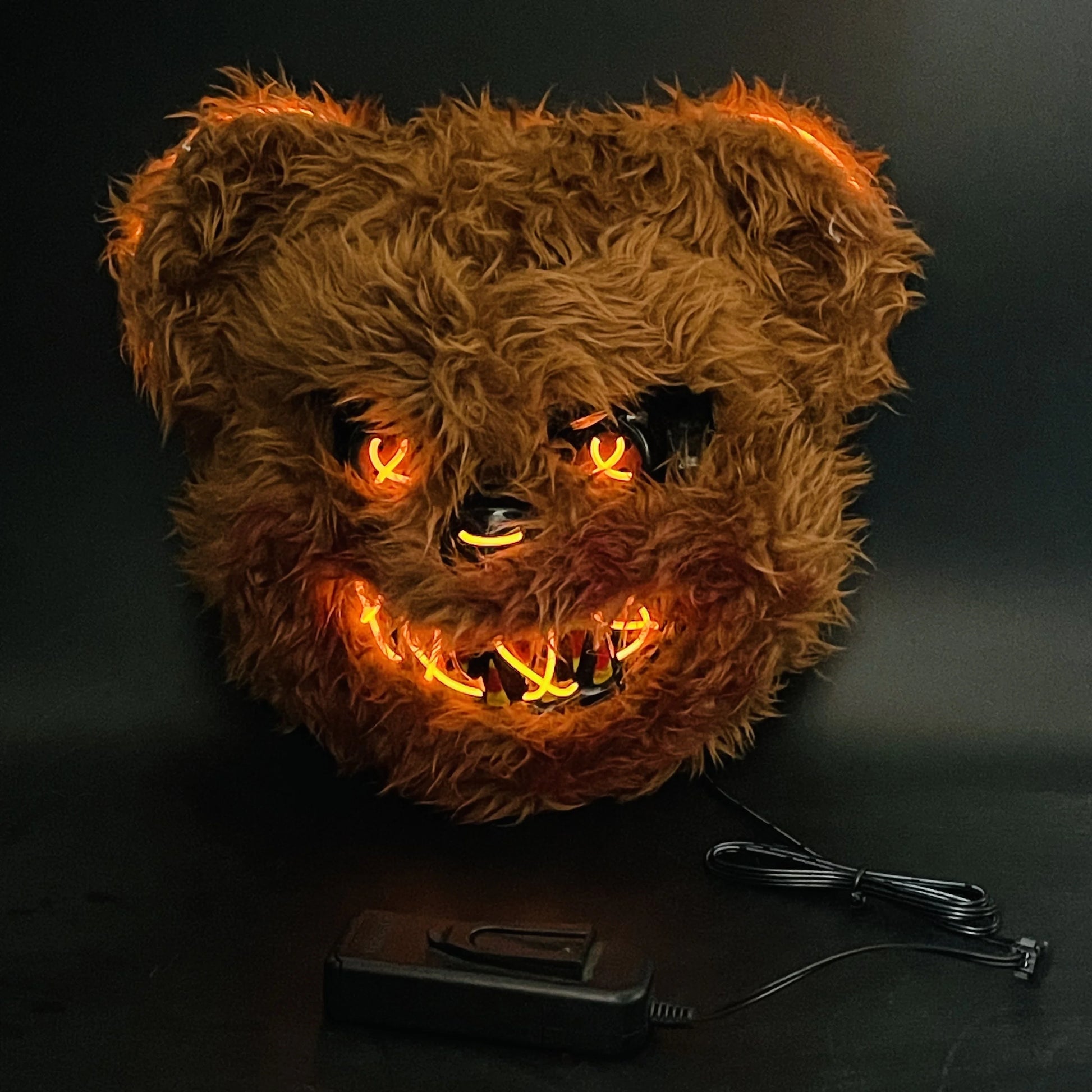 Glow Animal Mask Halloween Horror Bloody Rabbit Bear Decoration Props Simulate Fur Mask Cosplay Costume Party Decoration