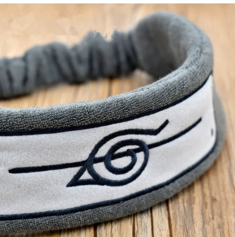 New Anime Hatake Kakashi Konoha Uchiha Ninja Symbol Cosplay Headband Snood Unisex Cotton Hair Band Wristband Armband Props