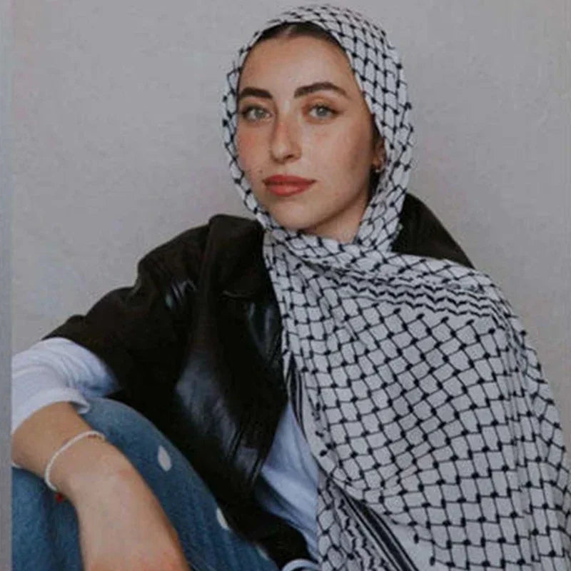 Hot Online Shopping Print Keffiyeh Scarf Long Chiffon Printed Palestine Keffiyeh Scarf Hijab Muslim Women'S Shawl 185*70Cm