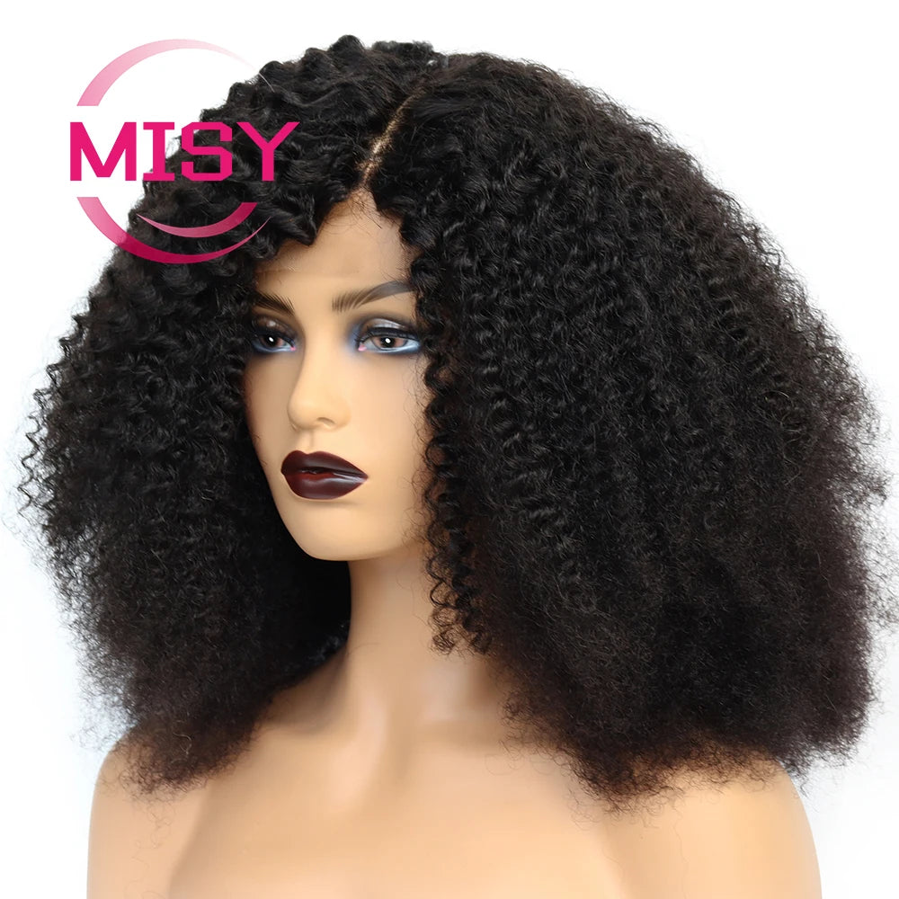 4*4 Closure Wig Human Hair Afro Kinky Curly Wig for Black Women Human Hair Natural Color Brazilian Hair Lace Wigs