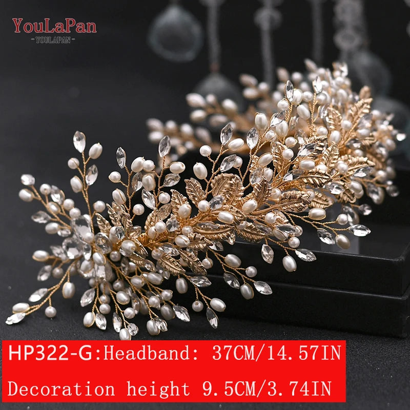 HP240 Luxury Bridal Crown Wedding Hair Accessories Bridal Tiara and Headdress Rhinestone Headband for Women Headpiece