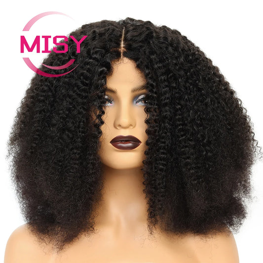 4*4 Closure Wig Human Hair Afro Kinky Curly Wig for Black Women Human Hair Natural Color Brazilian Hair Lace Wigs