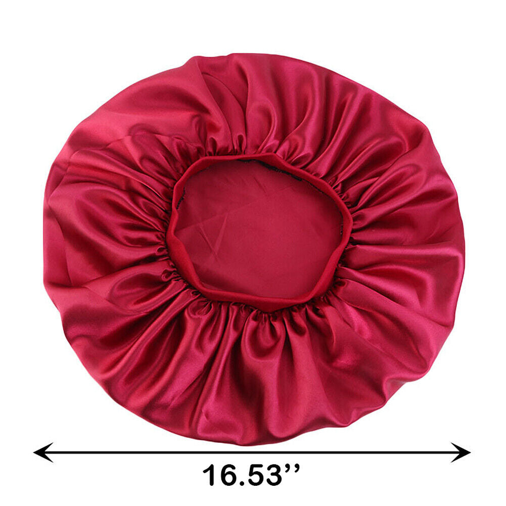 US Extra Large Long Hair Care Satin Bonnet Cap Night Sleep Hat Head Wrap Cover