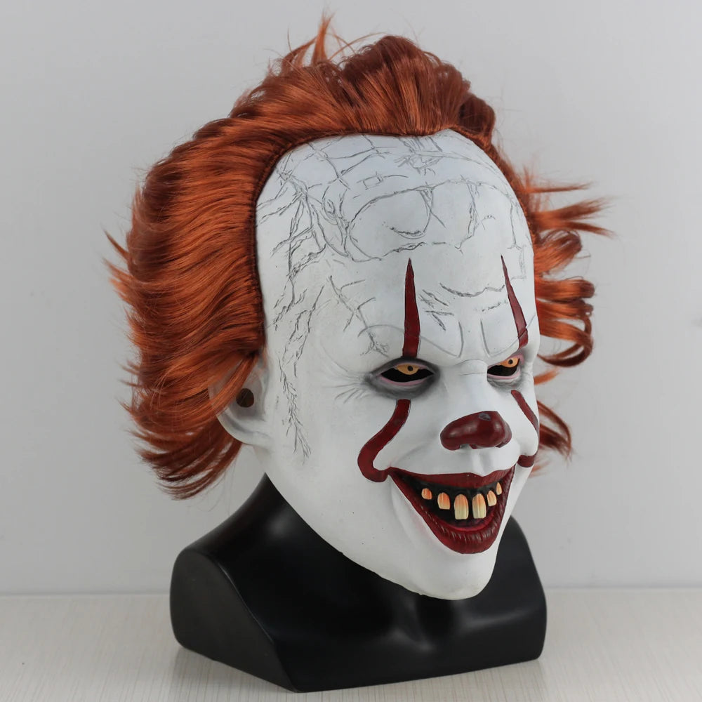 Creepy Pennywise Joker Mask Cosplay Horror Evil Demon Clown Killers Latex Helmet Halloween Carnival Party Costume Props Gifts