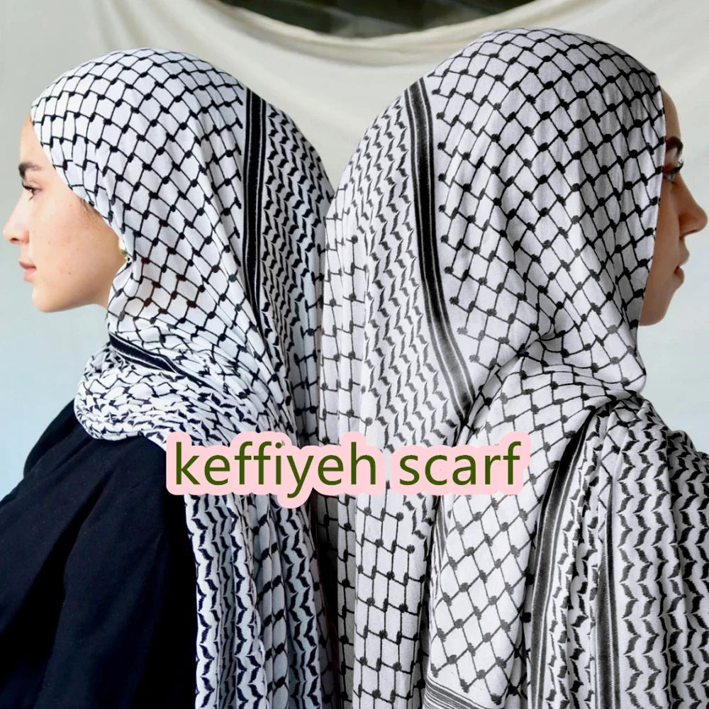 Hot Online Shopping Print Keffiyeh Scarf Long Chiffon Printed Palestine Keffiyeh Scarf Hijab Muslim Women'S Shawl 185*70Cm