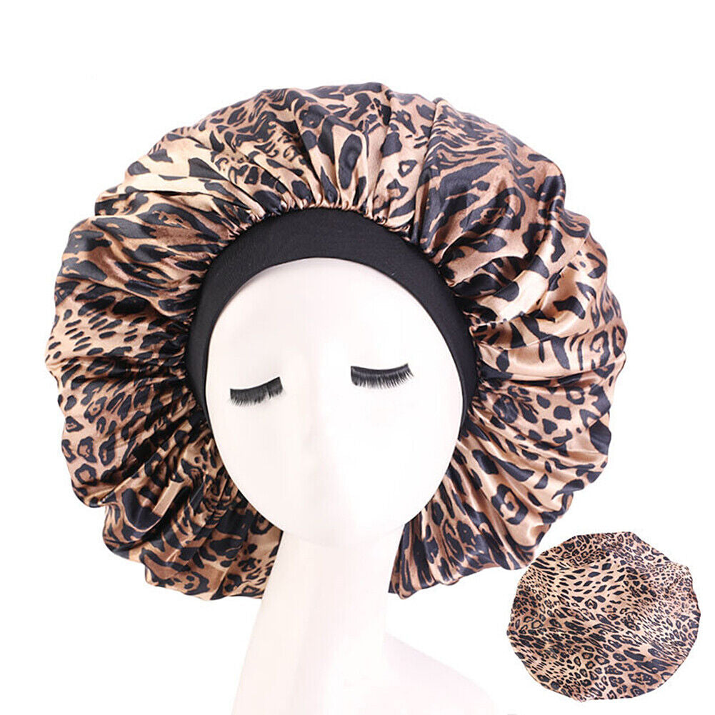 US Extra Large Long Hair Care Satin Bonnet Cap Night Sleep Hat Head Wrap Cover