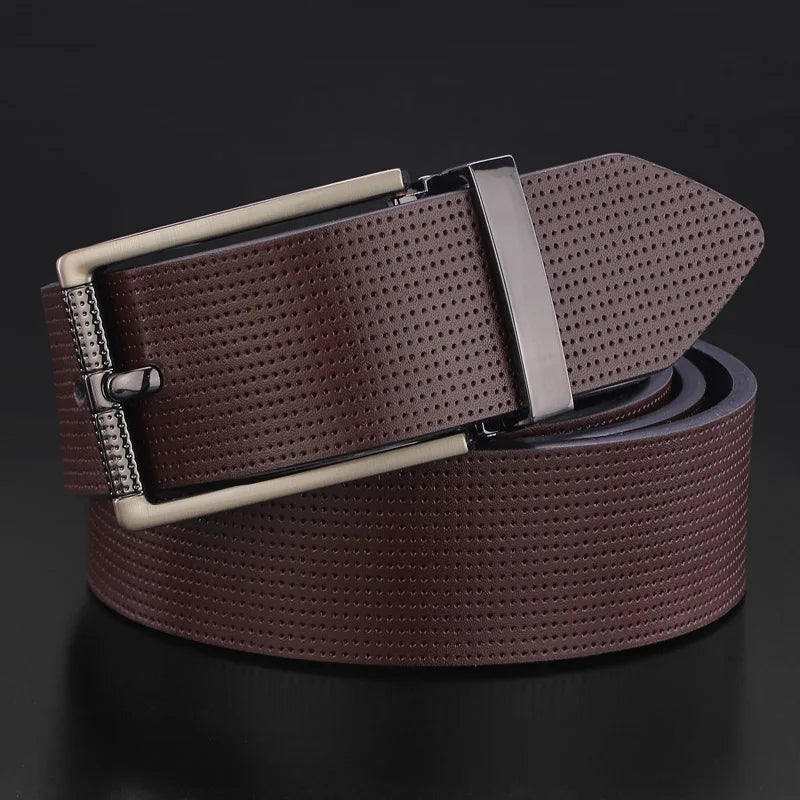 High Quality Pin Bucle White Genuine Leather Waistband Casual Ceinture Homme Fashion Men Belts Classic Designer Waist Strap