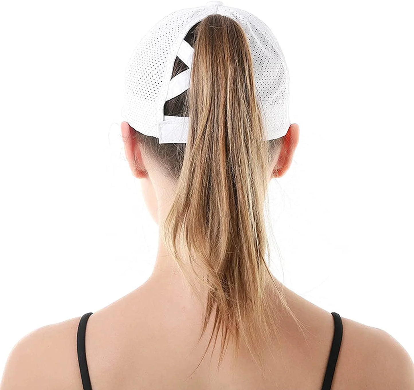 Women Female Criss Cross Ponytail Baseball Cap Adjustable High Messy Bun Ponycap Trucker Hats Quick Drying Mesh Dad Hat for Outdoor Sports Travel Wine Red